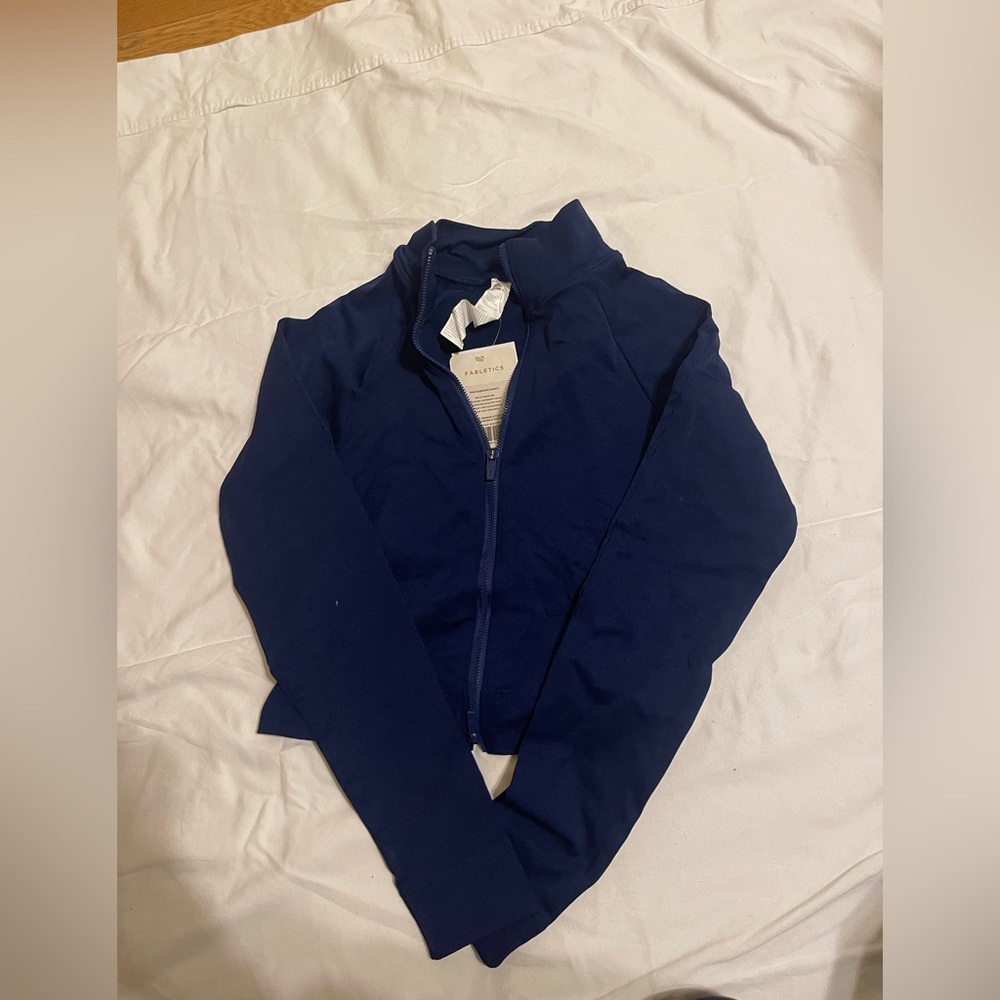Fabletics, Navy Blue, Cropped, Zip-Up, Hoodie, New, Never worn